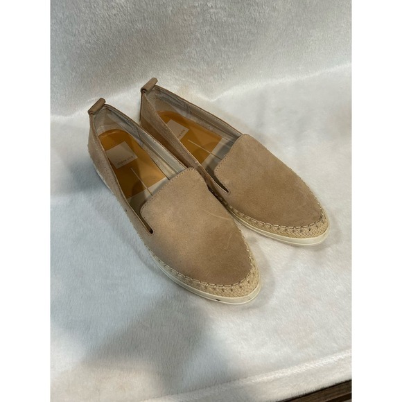 Dolce Vita Size 8 Slip On Leather Flats Neutral - Picture 4 of 10